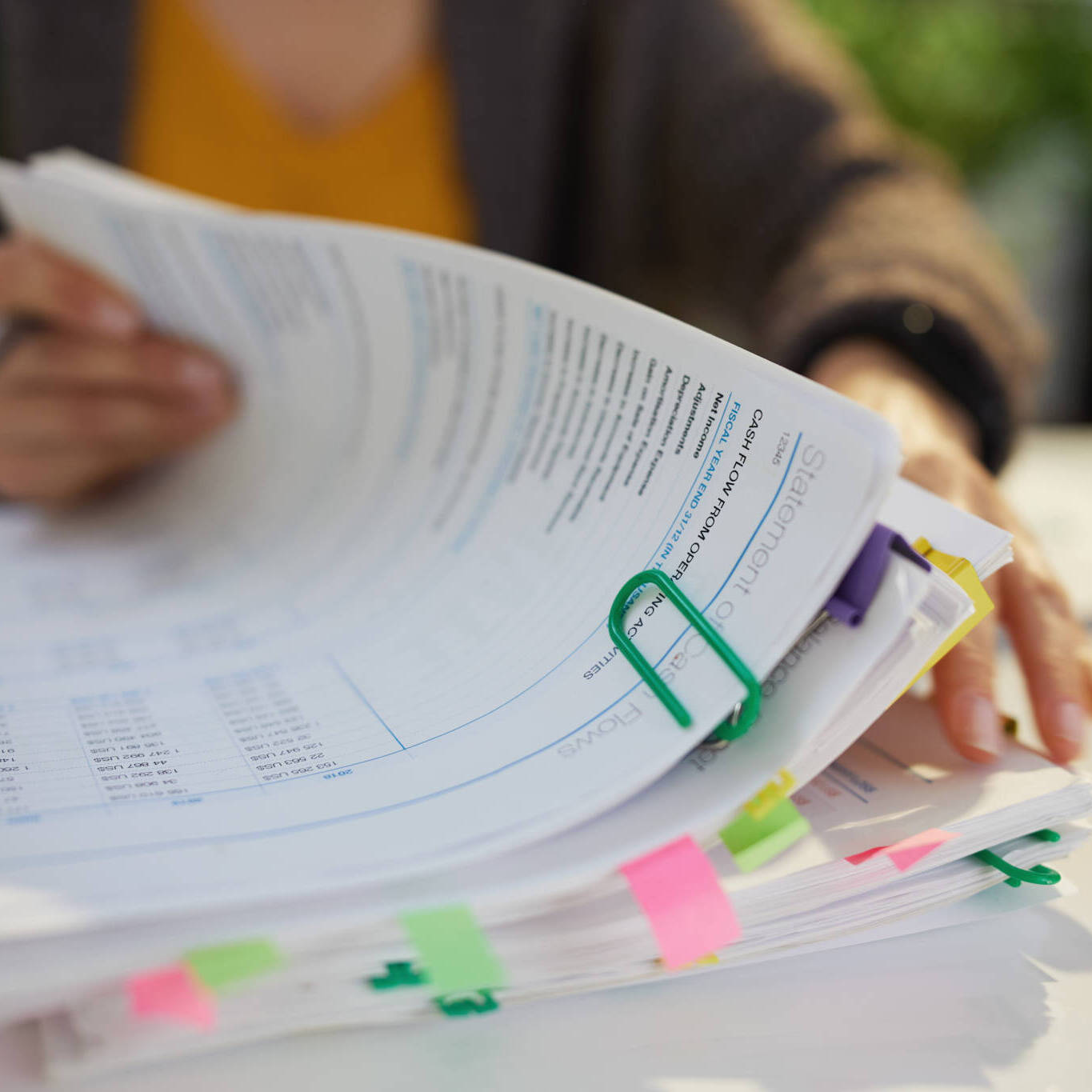 Tax Time. Accountant Woman Working With Documents Tax Time. Accountant Woman Working With Documents